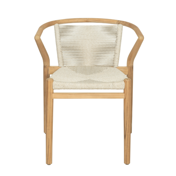NARA spisebordsstol i teak m. s�de og ryg i flet 
