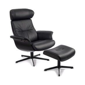 Conform Timeout stol med fodskammel Black edition