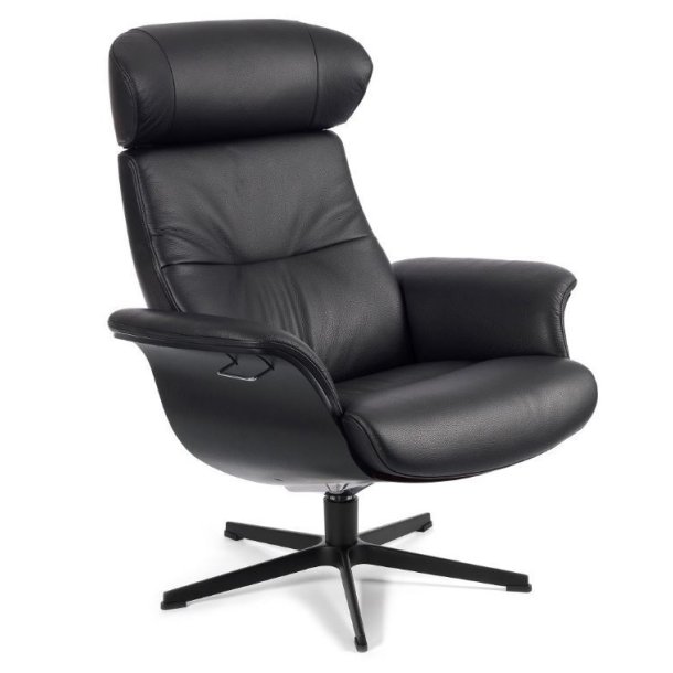 Conform Timeout stol med fodskammel Black edition