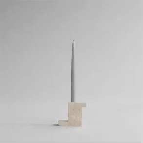 101 Copehagen Brick Candle Holder, Tall - Limestone