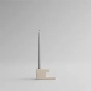 101 Copenhagen Brick Candle Holder, Low - Limestone