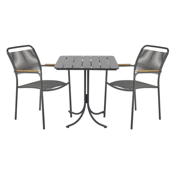 Mandalay Pure &amp; Verona Teak Caf�s�t L67 -  Antracit