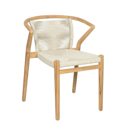 NARA spisebordsstol i teak m. s�de og ryg i flet 