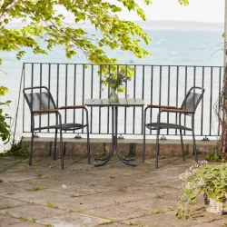 Mandalay Pure &amp; Verona Teak Caf�s�t L67 -  Antracit