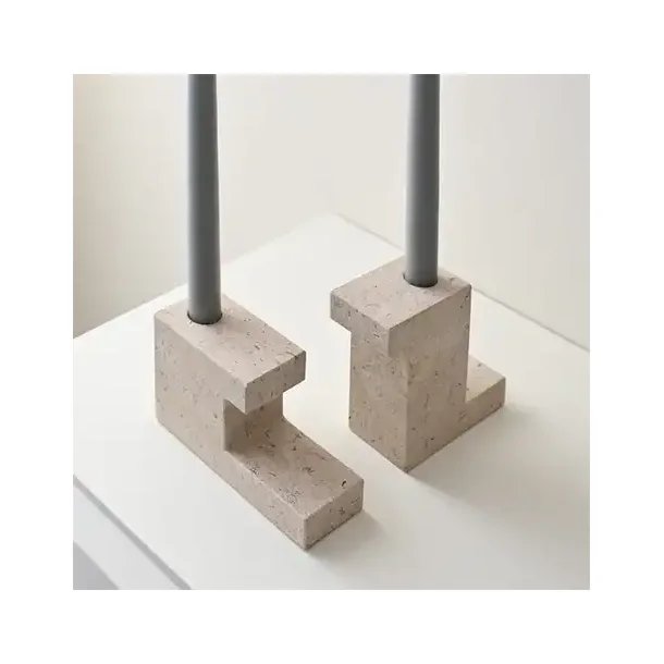 101 Copehagen Brick Candle Holder, Tall - Limestone