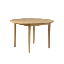 C62 Bj�rk spisebord i eg, 115 cm diameter