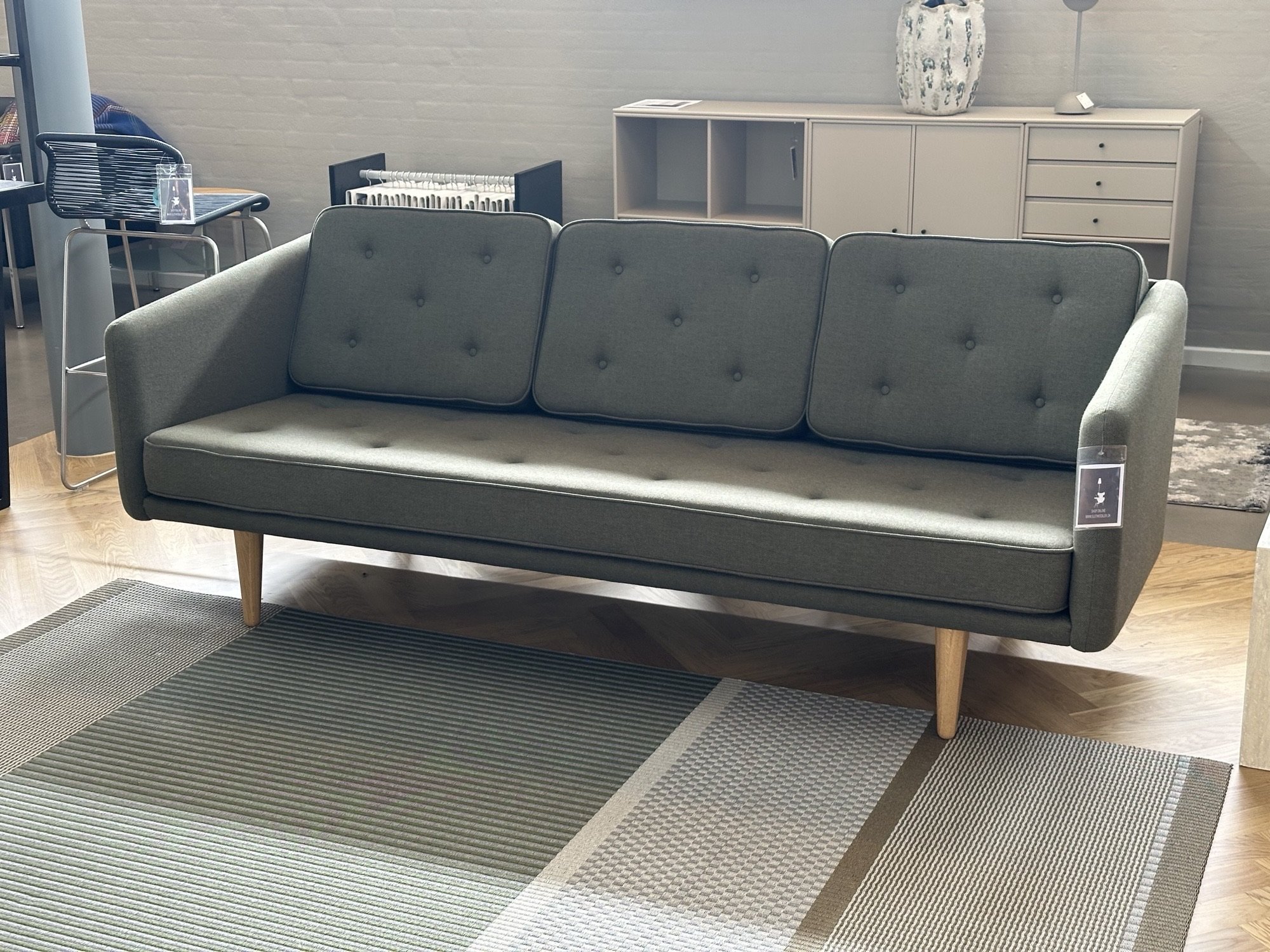 Fredericia Furniture NO.1 Sofa 3 pers, Re-wool Green