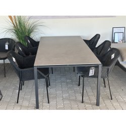 Cane-Line Havest Pure Dining Table + Breeze Dining Stole (6 stk.)