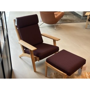 Carl Hansen & S�n CH291 Loungestol inkl. CH290F Fodskammel
