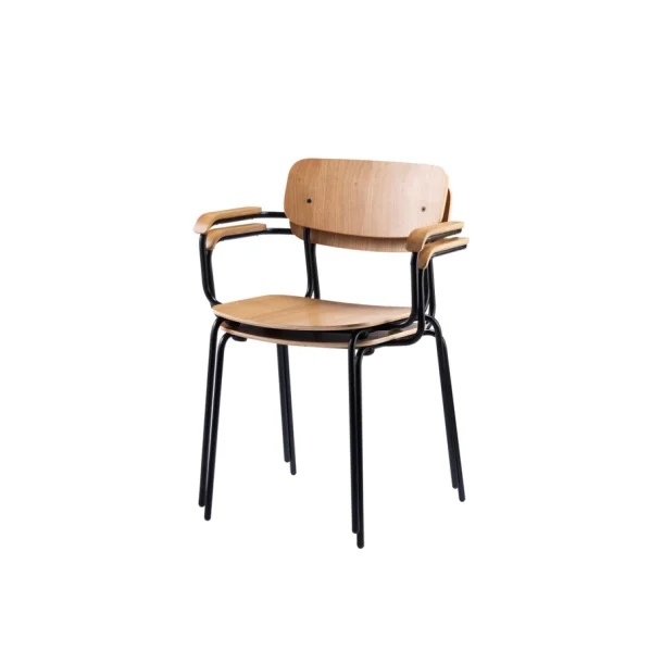 FDB M�bler J183 Holmen Stabelstol m. arml�n St�l Eg