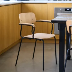 FDB M�bler J183 Holmen Stabelstol m. arml�n St�l Eg