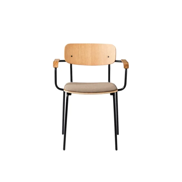 FDB M�bler J183 Holmen Stabelstol m. arml�n St�l Eg Taupe