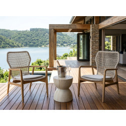 KNYSNA loungestol i teak m. flet 