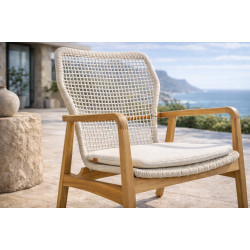 KNYSNA loungestol i teak m. flet 
