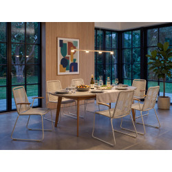 NARA spisebord i teak m. Superstone bordplade