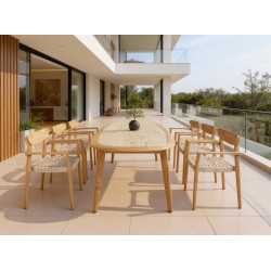 NARA spisebord i teak m. Superstone bordplade