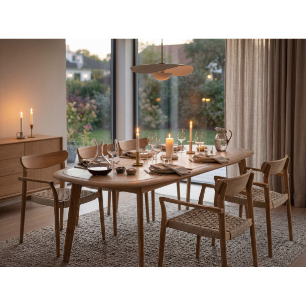 NARA spisebord i teak m. Superstone bordplade