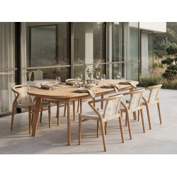 NARA spisebordsstol i teak m. s�de og ryg i flet 