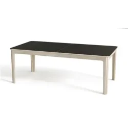 Skovby SM27 Spisebord inkl. 3 Till�gsplader Sort Laminat / Hvidolieret Eg