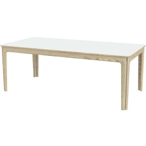 Skovby SM27 Spisebord inkl. 3 Till�gsplader - hvid laminat / hvidolieret eg