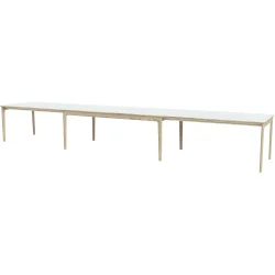Skovby SM27 Spisebord inkl. 3 Till�gsplader - hvid laminat / hvidolieret eg