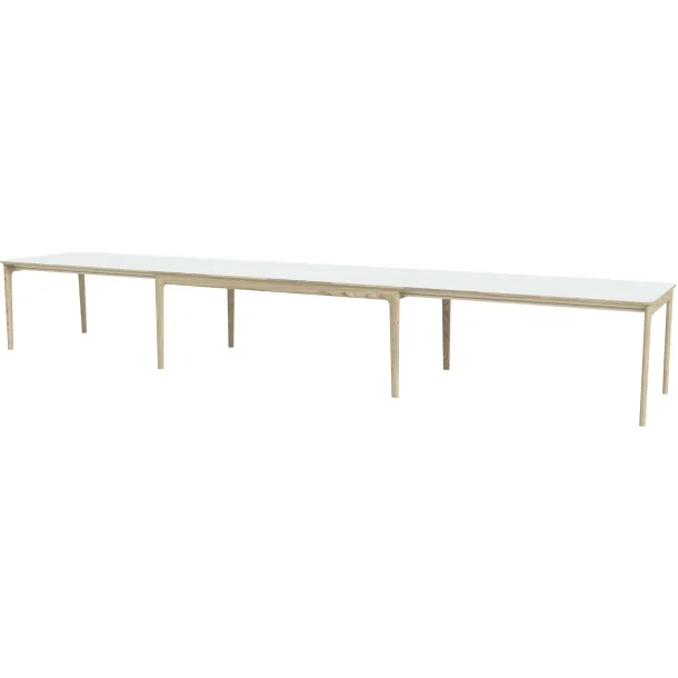 Skovby SM27 Spisebord inkl. 3 Till�gsplader - hvid laminat / hvidolieret eg