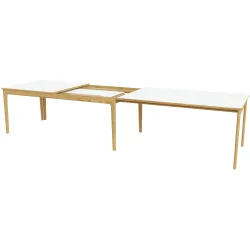 Skovby SM27 Spisebord inkl. 3 Till�gsplader - hvid laminat / naturolieret eg