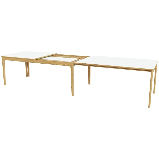 Skovby SM27 Spisebord inkl. 3 Till�gsplader - hvid laminat / naturolieret eg