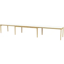 Skovby SM27 Spisebord inkl. 3 Till�gsplader - hvid laminat / naturolieret eg