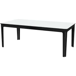 Skovby SM27 Spisebord inkl. 3 Till�gsplader - hvid laminat / sort eg 