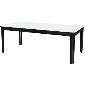 Skovby SM27 Spisebord inkl. 3 Till�gsplader - hvid laminat / sort eg 