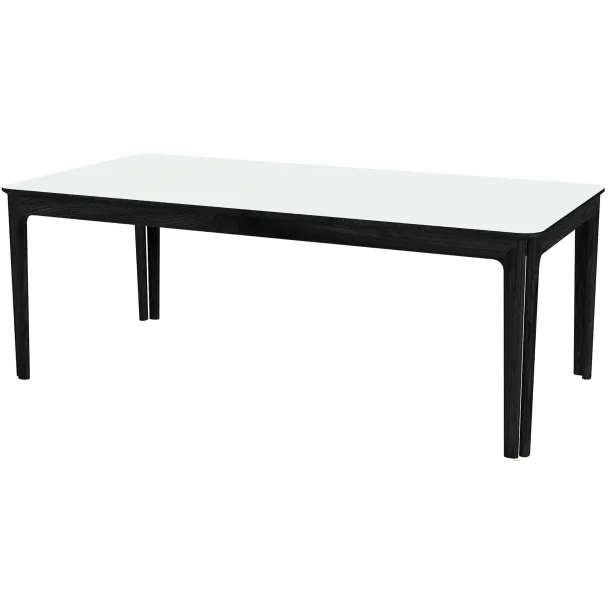 Skovby SM27 Spisebord inkl. 3 Till�gsplader - hvid laminat / sort eg 