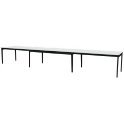 Skovby SM27 Spisebord inkl. 3 Till�gsplader - hvid laminat / sort eg 