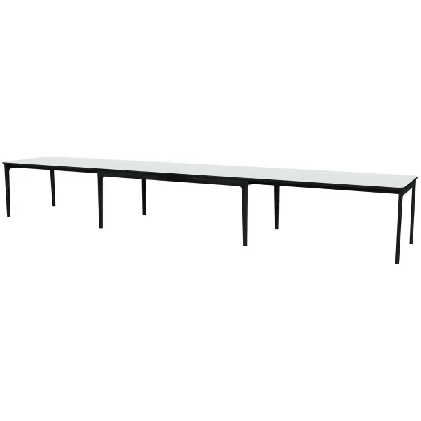 Skovby SM27 Spisebord inkl. 3 Till�gsplader - hvid laminat / sort eg 