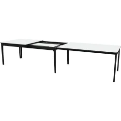 Skovby SM27 Spisebord inkl. 3 Till�gsplader - hvid laminat / sort eg 
