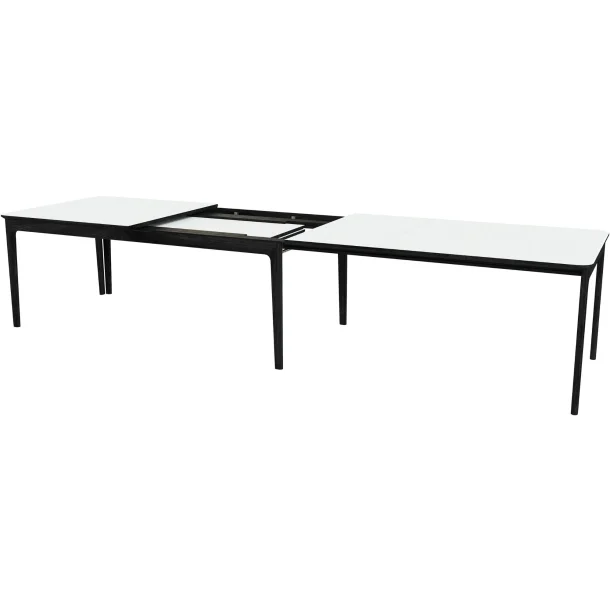 Skovby SM27 Spisebord inkl. 3 Till�gsplader - hvid laminat / sort eg 