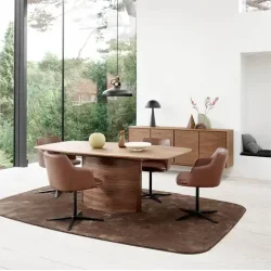 Skovby SM117 Spisebord eg hvidolie finer med indbygget udtrk. 