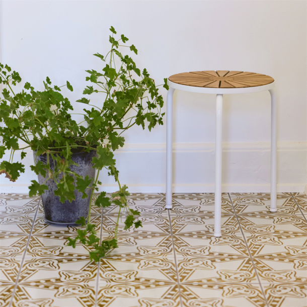 Mandalay Marguerit taburet 32, hvid