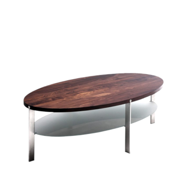 Naver Collection - AK 982 ovalt sofabord m. glashylde