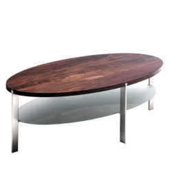 Naver Collection - AK 982 ovalt sofabord m. glashylde