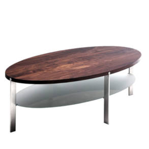 Naver Collection - AK 982 ovalt sofabord m. glashylde