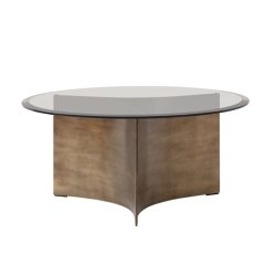 Wendelbo Arc sofabord - Messing stel - Brun glasplade