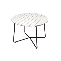 Grythyttan Bord 9A, rundt havebord Lakeret