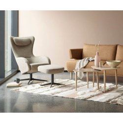 Brunstad - Bella Lnestol - inkl. skammel - Classic lder.