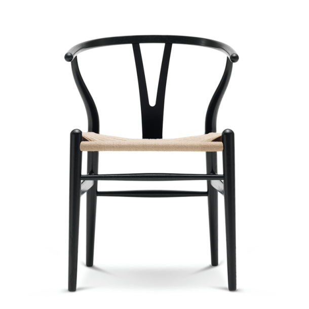 Carl Hansen &amp; Sn Y-stolen CH24 af Hans J. Wegner, sortmalet eg og naturflet 