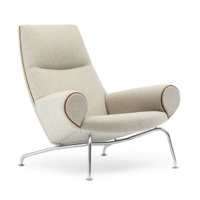 Fredericia Furniture - Queen EJ101 lnestol af Hans J. Wegner, stof
