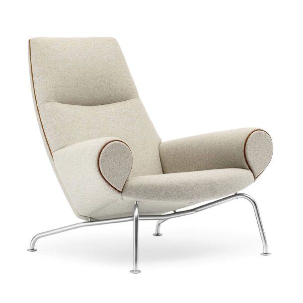 Fredericia Furniture - Queen EJ101 lnestol af Hans J. Wegner, stof