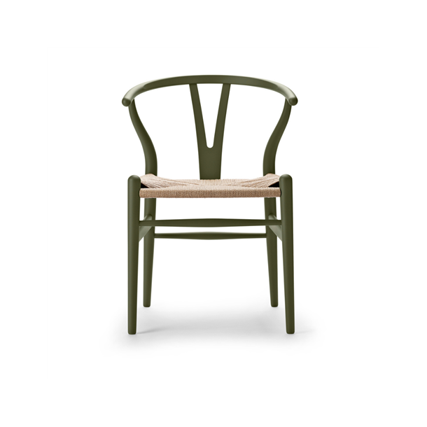 Carl Hansen &amp; Sn Y-stolen CH24 af Hans J. Wegner, soft colour og naturflet Soft Olive grn