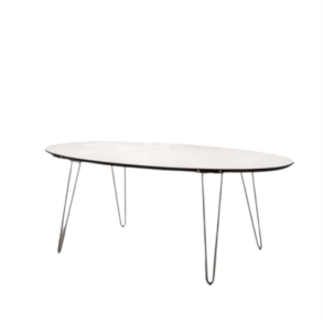 Naver Collection - GM 6643 ovalt spisebord med udtrk og hvid corian-top , 200x100 cm