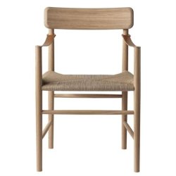 FDB Mbler J186 Hesbjerg Stol SH: 45 cm - Naturolieret Eg